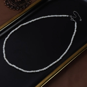 French style natural freshwater tiny pearl choker with S925 silver adjustable chain