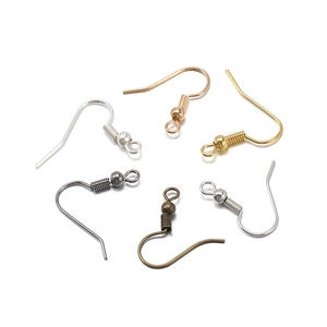 Assorted metallic fish hook earrings in gold silver and bronze for DIY jewelry making
