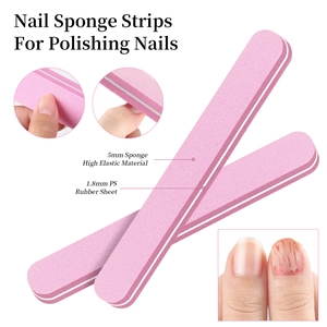 Detail showing two pink nail buffer sponges with 5mm high-elastic foam and PS board