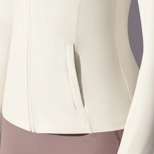 Women's UV protection running jacket with high-elastic fabric and side zipper pockets