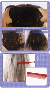 Cosplay Perücke Detailansicht mit atmungsaktiver Innenkappe und simulierter Kopfhaut Design.
