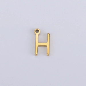 Polierter goldener Edelstahlbuchstabe H Anhänger für DIY Schmuck und Halsketten