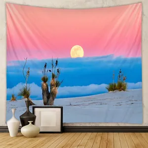Landscape Tapestry Polyester Desert Sunset Moonlight Wall Hanging Bohemian Ins Style Decor For Bedroom Living Room