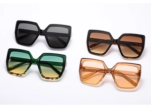 Detail view of M214 cat eye sunglasses temple showing 60-17-140 sizing information