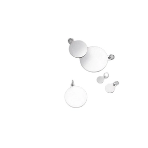 Minimalist S925 sterling silver geometric circular disc charms for DIY jewelry making