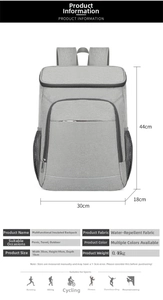 Waterproof insulated backpack dimensions 30x44x18cm with lightweight thermal design