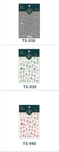Detailed sheet of ultra-thin Christmas nail decals with Santa, deer and tree patterns