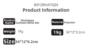 Spécifications détaillées du couvre-bouteille de Noël avec dimensions et matériau