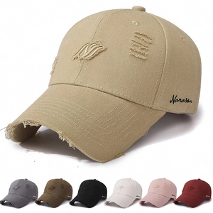 Vintage Distressed Baseball Cap Ripped Cotton Sun Protection Outdoor Streetwear Adjustable Hat For Men Women