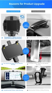 Close-up of a 360-degree rotating car phone mount with a stable four-claw grip system