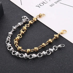 Minimalist INS Style Titanium Steel Knot Chain Bracelet For Men Women Creative Handmade Ring Splicing Geometric Versatile Jewelry