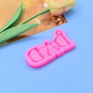Pink silicone DAD letter mold for Father's Day chocolate fondant and DIY resin crafts