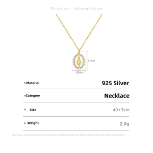Detail specifications of 925 silver necklace with Virgin Mary pendant and crystals