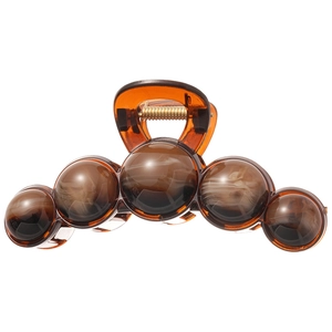 Amber geometric acrylic hair claw clip with Five-sphere design for women's updos