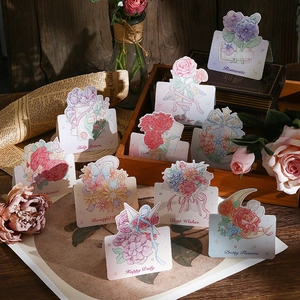 Retro Watercolor Floral Greeting Cards Paper Foldable Best Wishes Note Cards For Mother's Day Birthday Anniversary Gift