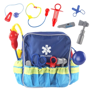 12-piece firefighter rescue tools and ambulance backpack toy set for role playing