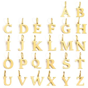 Alphabet Letter Pendants Stainless Steel For DIY Necklace Bracelet Making Jewelry Charms High Polished Initial