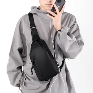 Waterproof minimalist black sling bag for men with streamlined crossbody design