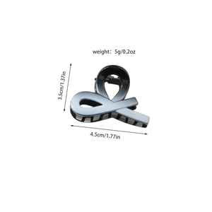 Gradient black and blue small hair claw clip for women with detailed size measurements