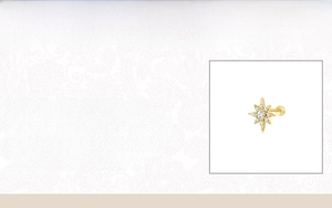 Detailed specifications for 925 sterling silver star and heart piercing earrings