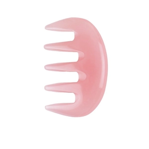 Professional pink wide-tooth scalp massage comb for head therapy and guasha treatment