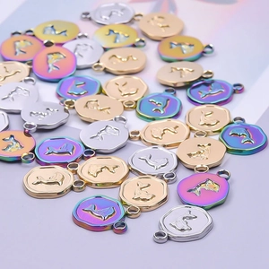 Polished 18k gold and silver dolphin pendant charms for DIY jewelry making
