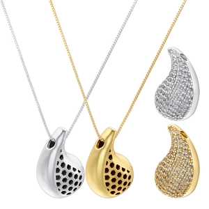 Water Drop Pendant Necklace Copper Pave Zirconia Teardrop Clavicle Box Chain Luxury Jewelry For Women