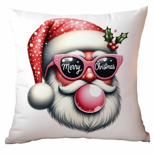 Christmas pillow cover with Santa Claus blowing bubbles print for home sofa decor