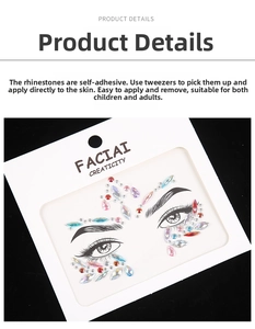 Detailed view of colorful acrylic crystal face gems in drop and round shapes for festivals