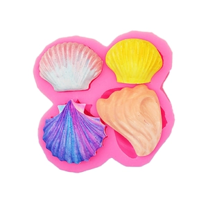 Pink ocean seashell coral silicone mold for fondant and resin crafts on white background