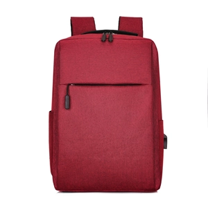 Waterproof burgundy laptop backpack with USB port for 15.6 inch notebook and commute