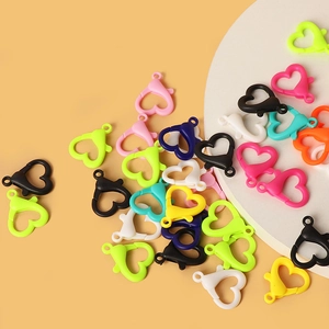 Colorful heart-shaped acrylic lobster clasps for DIY jewelry making and crafts