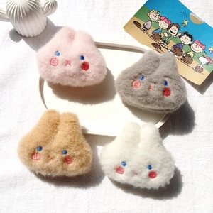 Cute plush rabbit brooches in pink, grey, camel and white for clothing and bags DIY