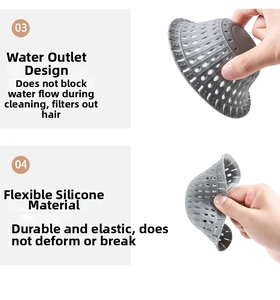 Copertura scarico in silicone grigio con design a flusso d'acqua e materiale flessibile