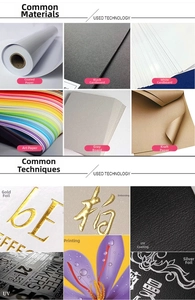 Detail showing various paper textures and metallic gold foil stamping techniques