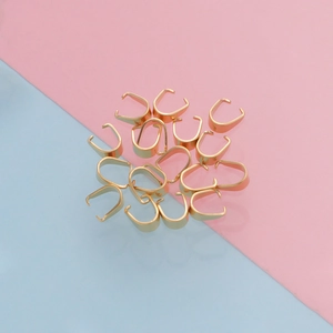 3x7mm golden stainless steel pinch bails for DIY necklace and pendant jewelry making