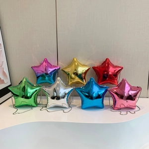 Glossy star-shaped acrylic clutch bags in multiple colors with silver chain straps