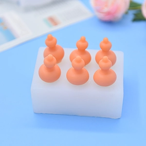 3D gourd-shaped silicone baking mold for fondant and chocolate, orange 6-cavity design