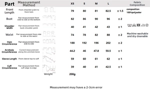 Größentabelle und Materialdetails für Damen-Karo-Minikleid aus 100 % Polyestergewebe