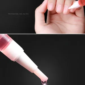 Nail cuticle oil pen with brush for moisturizing and repairing dry skin around nails
