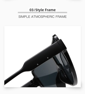 Close-up of black thick frame sunglasses hinge showing high-quality craft detail
