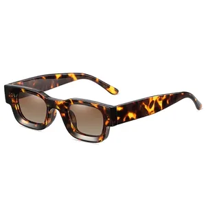Retro Square Polarized Sunglasses Thick Frame Rectangular UV400 Protection Fashion Hip Hop Punk Eyewear Women Men
