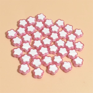 10mm flower mixed beads in pink and white for DIY bracelet jewelry making