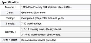 Specifications table for men's natural stone bracelet showing 316L steel material and colors