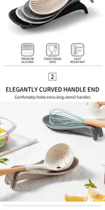 Détail du repose-ustensiles en silicone résistant à la chaleur pour louches et spatules
