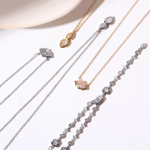 Eleganti collane in oro e argento con ciondoli geometrici in zircone e set di gioielli