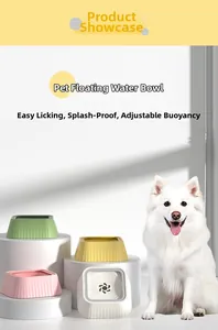 Detail view of the anti-splash floating disk and water bowl for pets with non-slip base