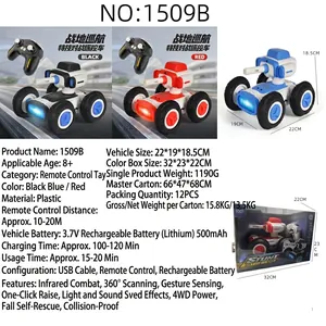 2.4G 4WD stunt remote control battle car with gesture sensor and 360-degree rotation