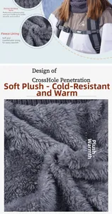 Detail of warm winter neck warmer with thick fleece lining and tight knit texture