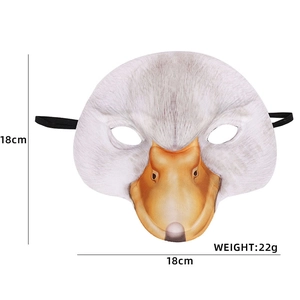 Funny white goose animal party mask with yellow beak for Halloween cosplay costumes